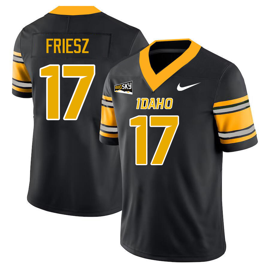 Idaho Vandals #17 John Friesz College Football Jerseys,Uniforms Stitched-Black